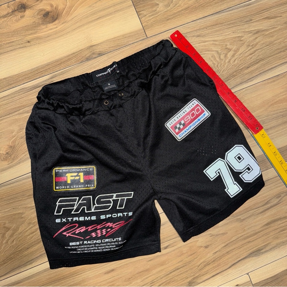Copper Rivet Stadium F-1 Grand Prix 900 Moto Extreme Sports Mesh Shorts *asis S
